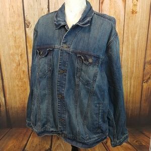 Old Navy Distressed Denim Jacket sz XXL b